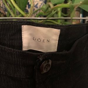 Doen Maritime Black Corduroy high waist pants 25 XS